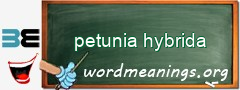 WordMeaning blackboard for petunia hybrida